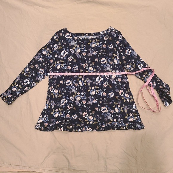 Floral Long Sleeved Top Shirt LOFT Large - Picture 2 of 6